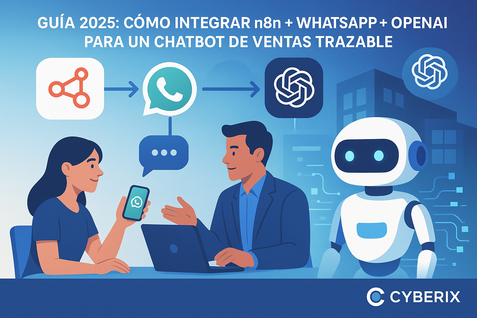 Guía 2025: Cómo integrar n8n + WhatsApp + OpenAI para un chatbot de ventas trazable
